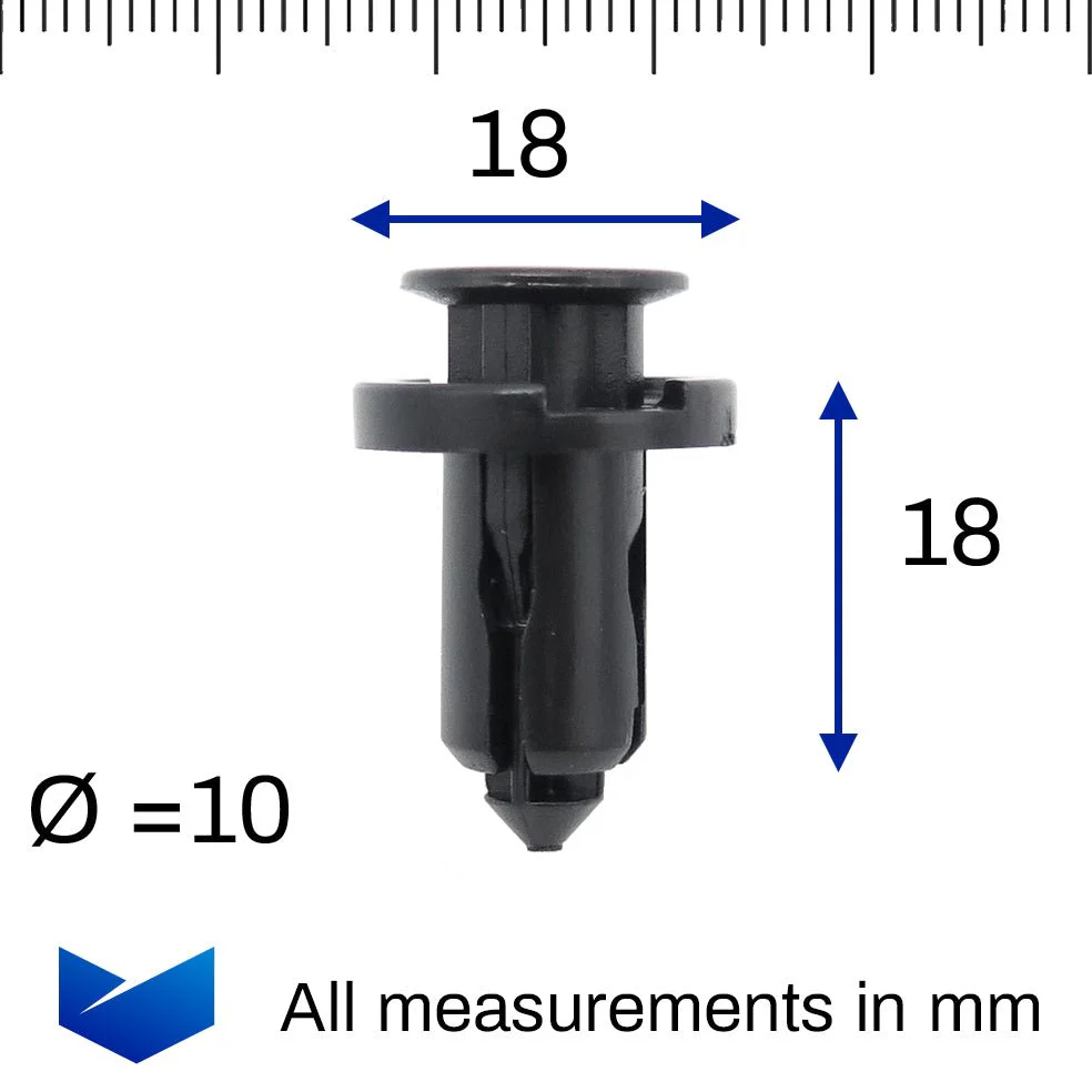 10mm Push Fit Plastic Rivet- Nissan Bumpers, Arches, Undertrays 01553-09241 – Image 3