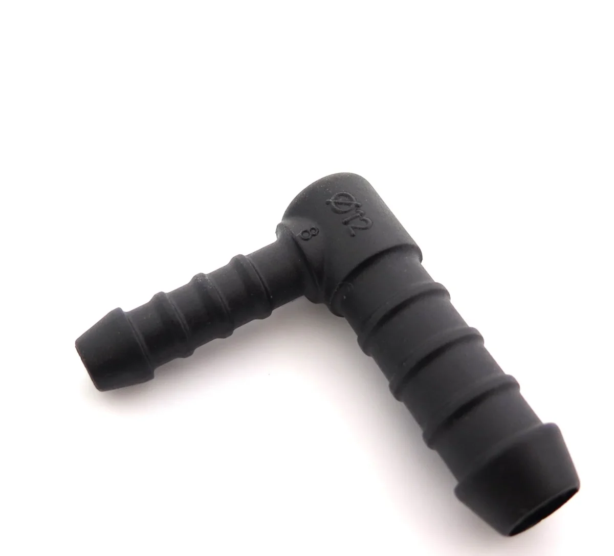 12mm to 8mm Car Heater & Breather Hose Connector, 90° Nylon PA66